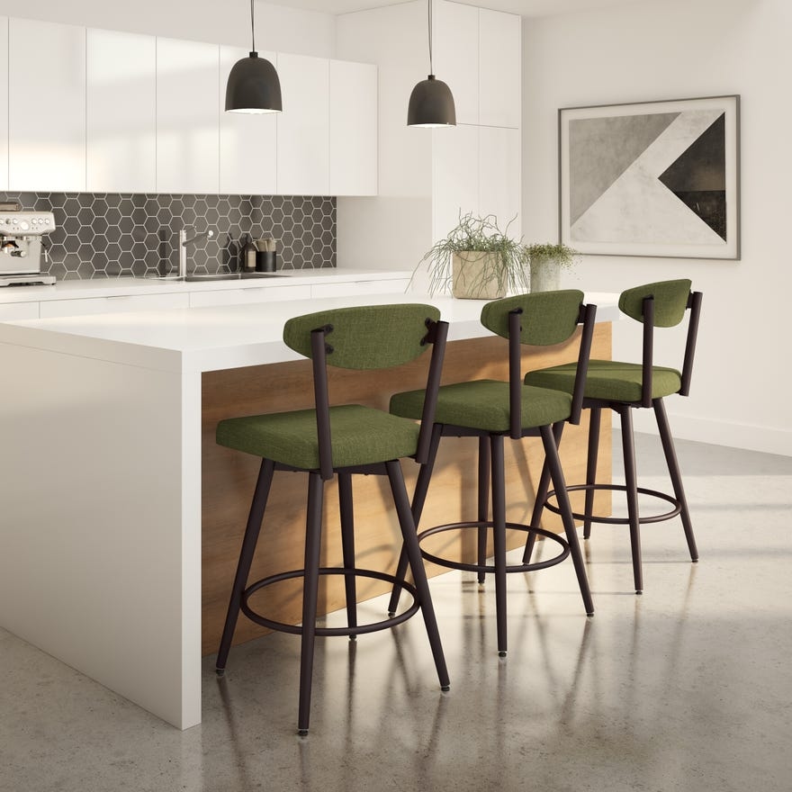 Amisco Wilbur Upholstered Bar Height Swivel Stool