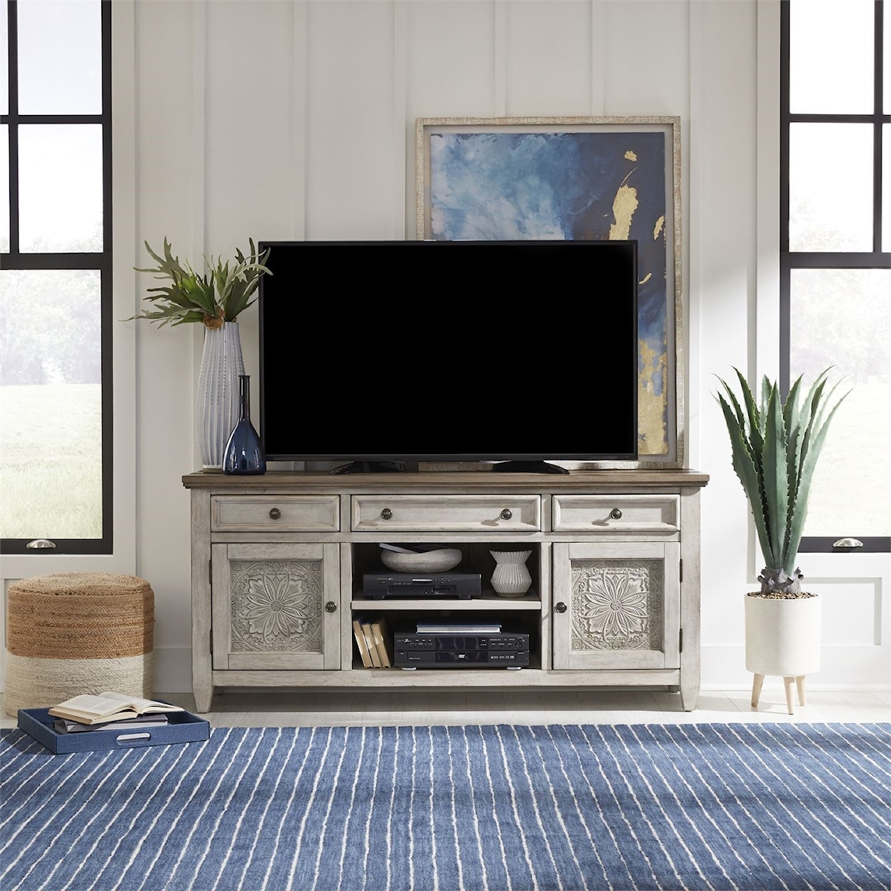 Liberty Furniture Heartland 66 Inch Tile TV Console