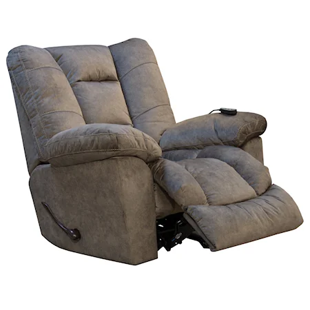 Casual Rocker Recliner with Heat and Massage