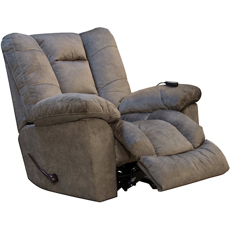 Casual Rocker Recliner with Heat and Massage