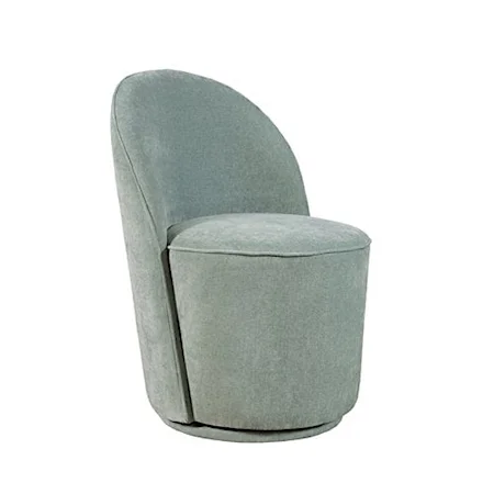 Landon Contemporary Upholstered Swivel Dining Chair - Blue
