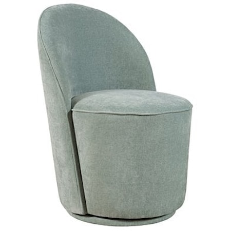 Landon Contemporary Upholstered Swivel Dining Chair - Blue