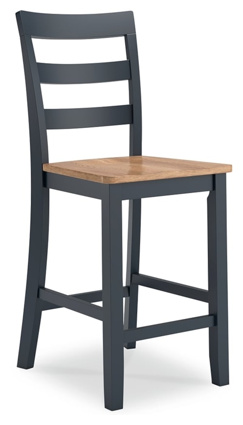 Casual Counter Height Barstool with Ladder Back
