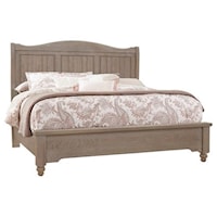 Traditional King Low Profile Bed with Sleigh Headboard