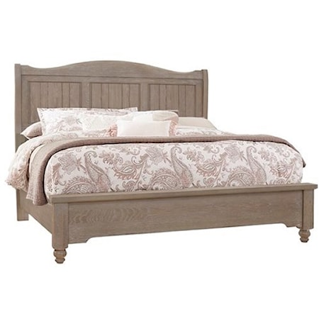 Traditional California King Low Profile Bed with Sleigh Headboard