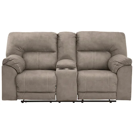 Casual Double Reclining Power Loveseat with Console and USB Port