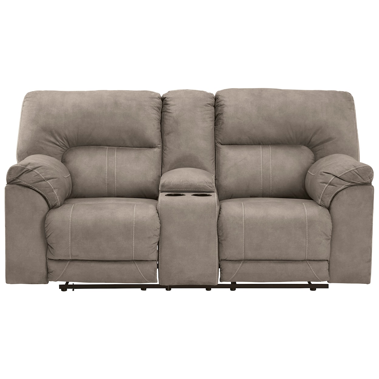 Ashley Furniture Benchcraft Cavalcade Double Reclining Power Loveseat with Console
