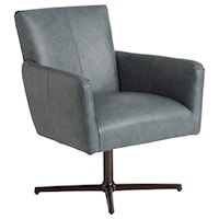 Brooks Upholstered Swivel Chair with Bronze Base