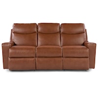Contemporary Power Reclining Sofa w/ Headrest & Lumbar