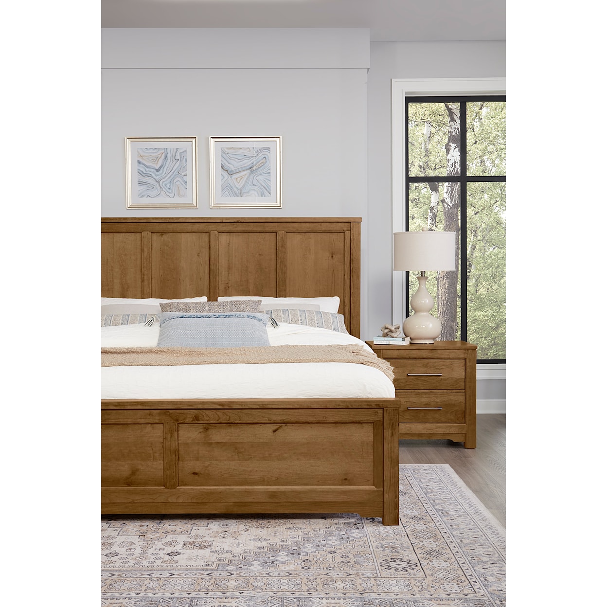 Vaughan Bassett Crafted Cherry - Medium Queen Six Panel Bed