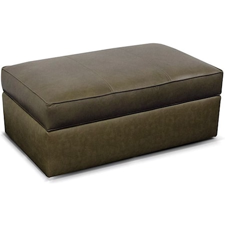 Transitional Cocktail Storage Ottoman with Casters