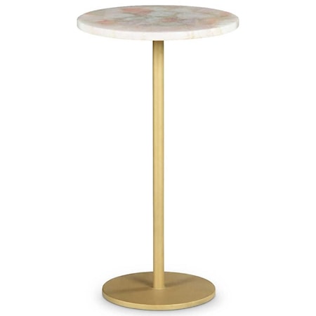 Rose Quartz Top Chairside End Table