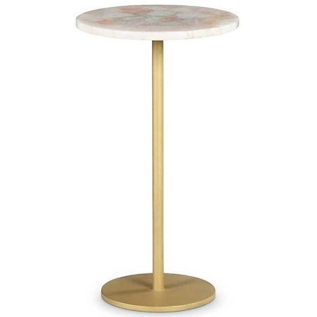 Rose Quartz Top Chairside End Table