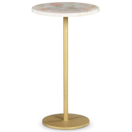 Rose Quartz Top Chairside End Table