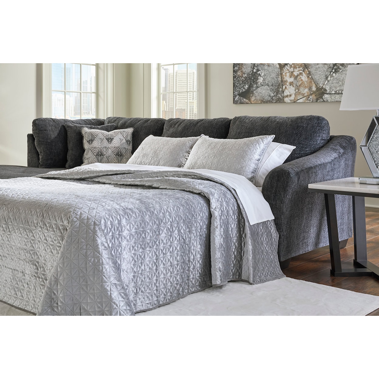 Signature Design by Ashley Biddeford 2-Piece Sleeper Sectional with Chaise