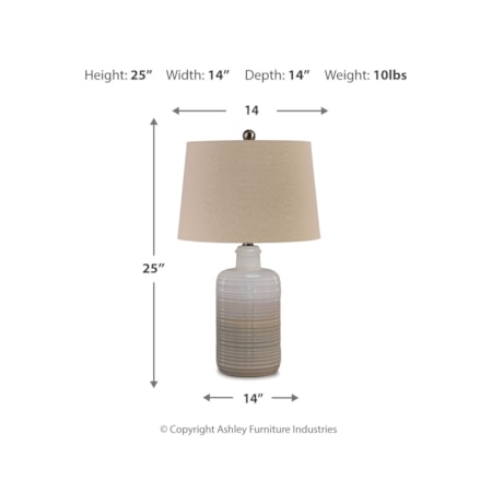 Set of 2 Marnina Taupe Ceramic Table Lamps