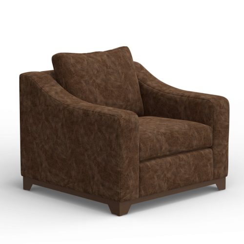 Transitional Armchair with Throw Pillow