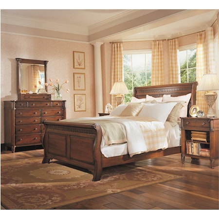 Traditional 5-Piece Master Queen Sleigh Bedroom Set