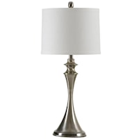 Contemporary Hour-Glass Shaped Table Lamp with Black Brushed Steel Finish