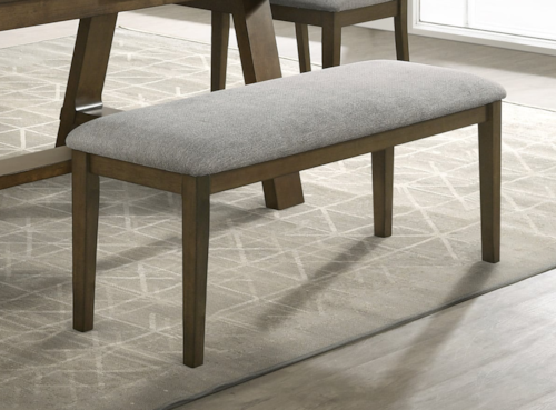 Transitional Dining Bench with Upholstered Seat