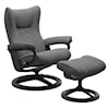 Stressless by Ekornes Wing Medium Chair & Ottoman with Signature Base