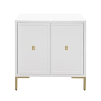 White and Gold Two Door Accent Chest