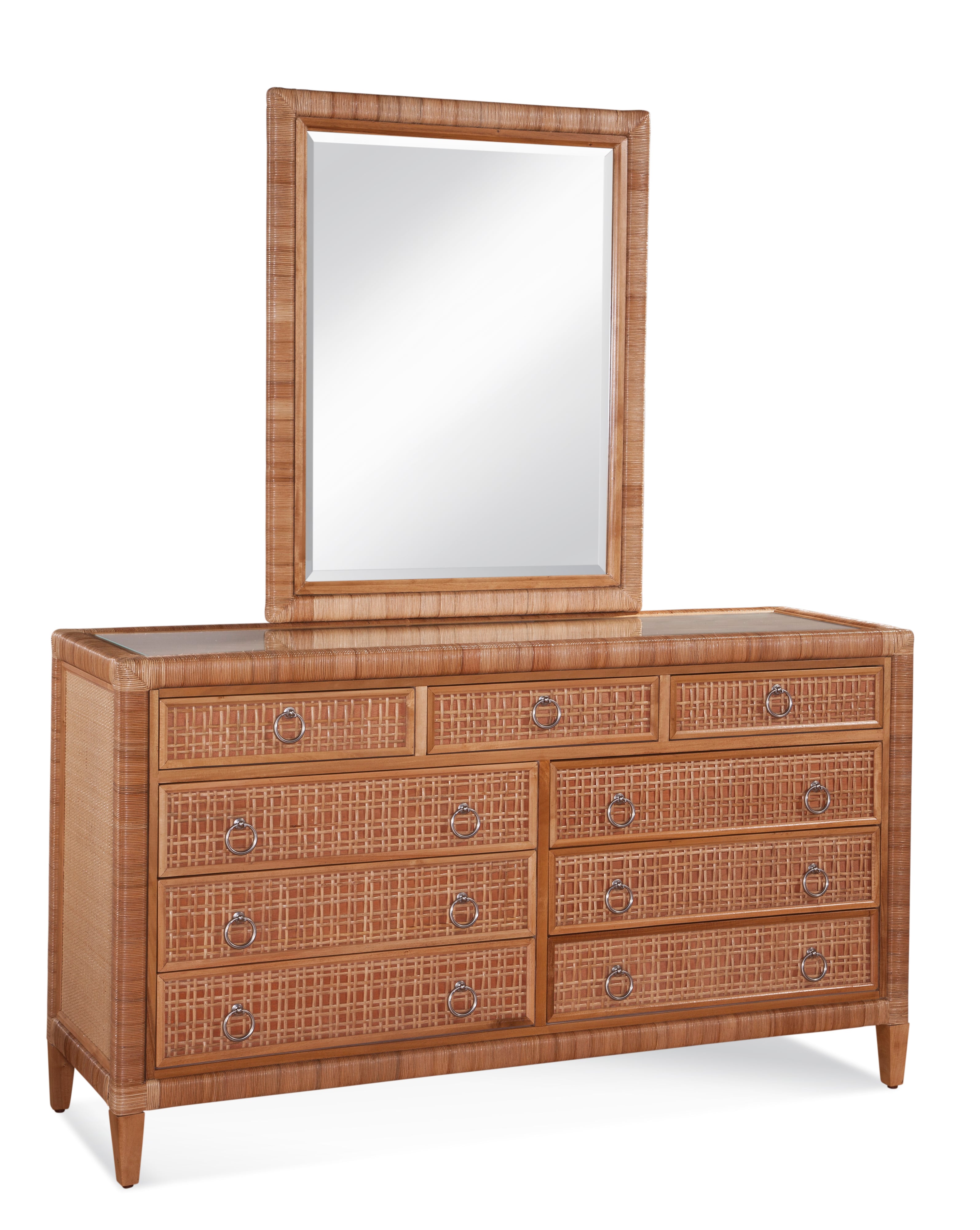 Braxton Culler Naples 807141 Naples Nine Drawer Rattan Dresser