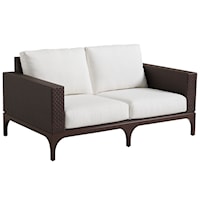 Outdoor Wicker Loveseat with Cushions