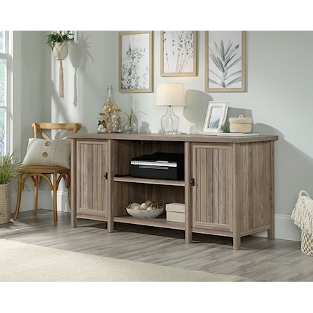 Cottage 2-Door Home Office Credenza with Slide-Out Shelf
