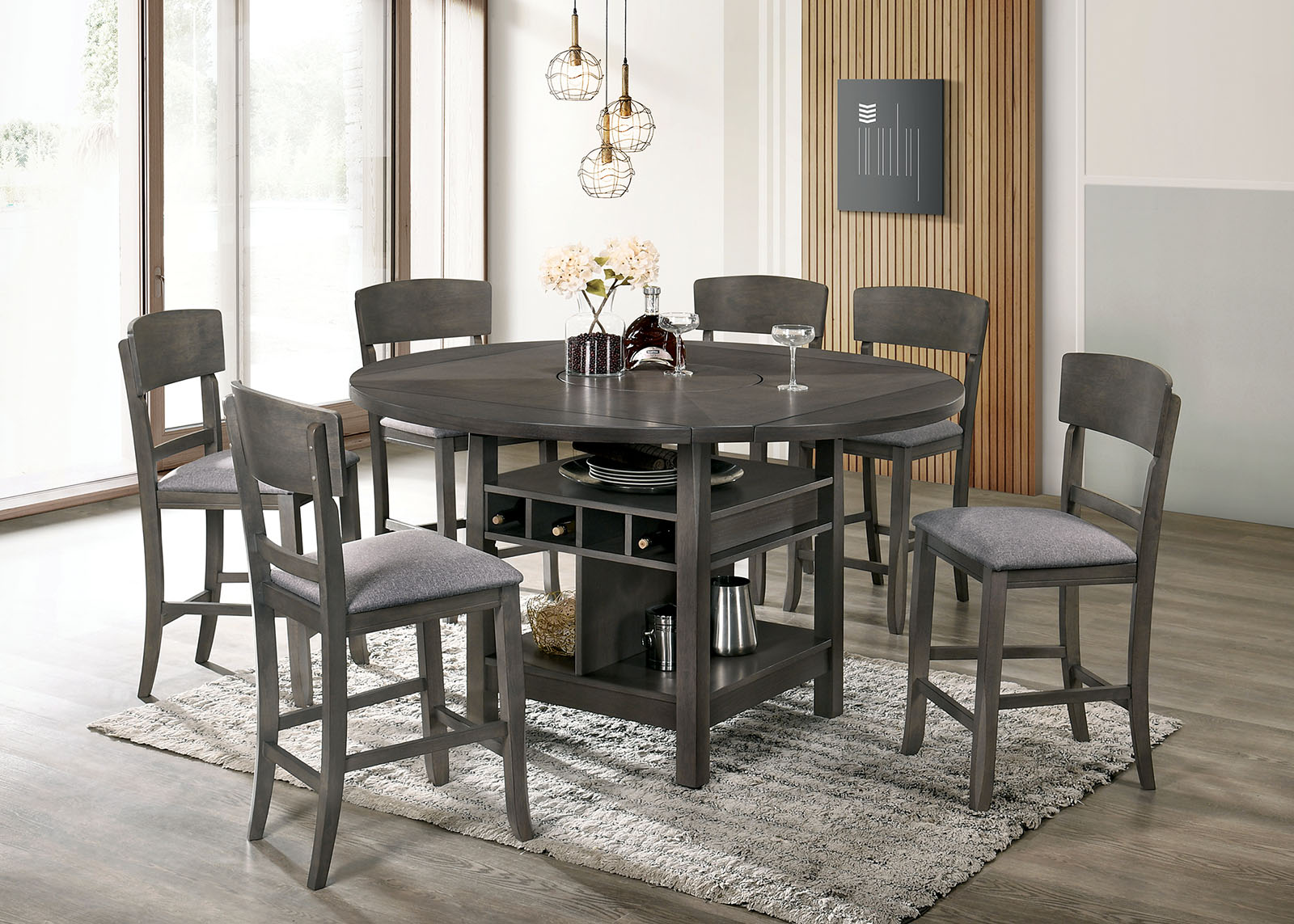 furniture of america 5 counter height table set