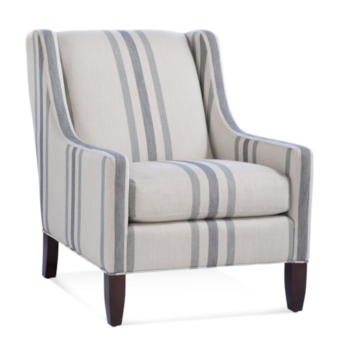 Transitional Accent Chair with Wood Legs