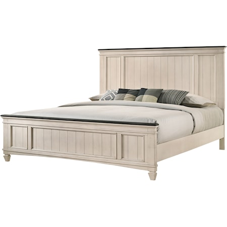 Cottage Style Two-Toned King Bed