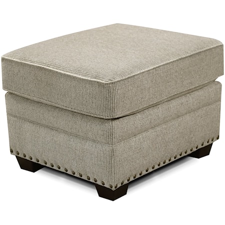 Transitional Accent Ottoman with Nailhead Trim