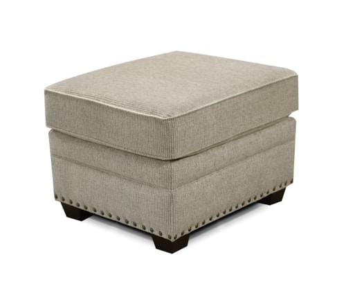 Casual Ottoman with Nailhead Trim