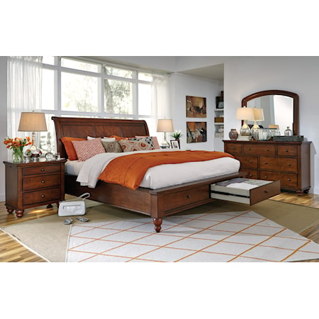 Queen Storage Sleigh Bed