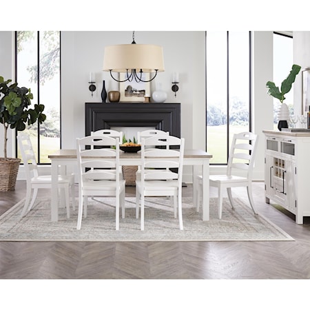 Cottage-Style 7-Piece Dining Set