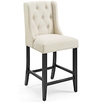 Tufted Button Upholstered Fabric Counter Stool