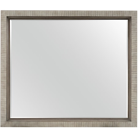 Contemporary Rectangular Mirror with Carved Frame