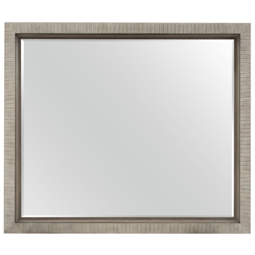 Contemporary Rectangular Mirror with Carved Frame