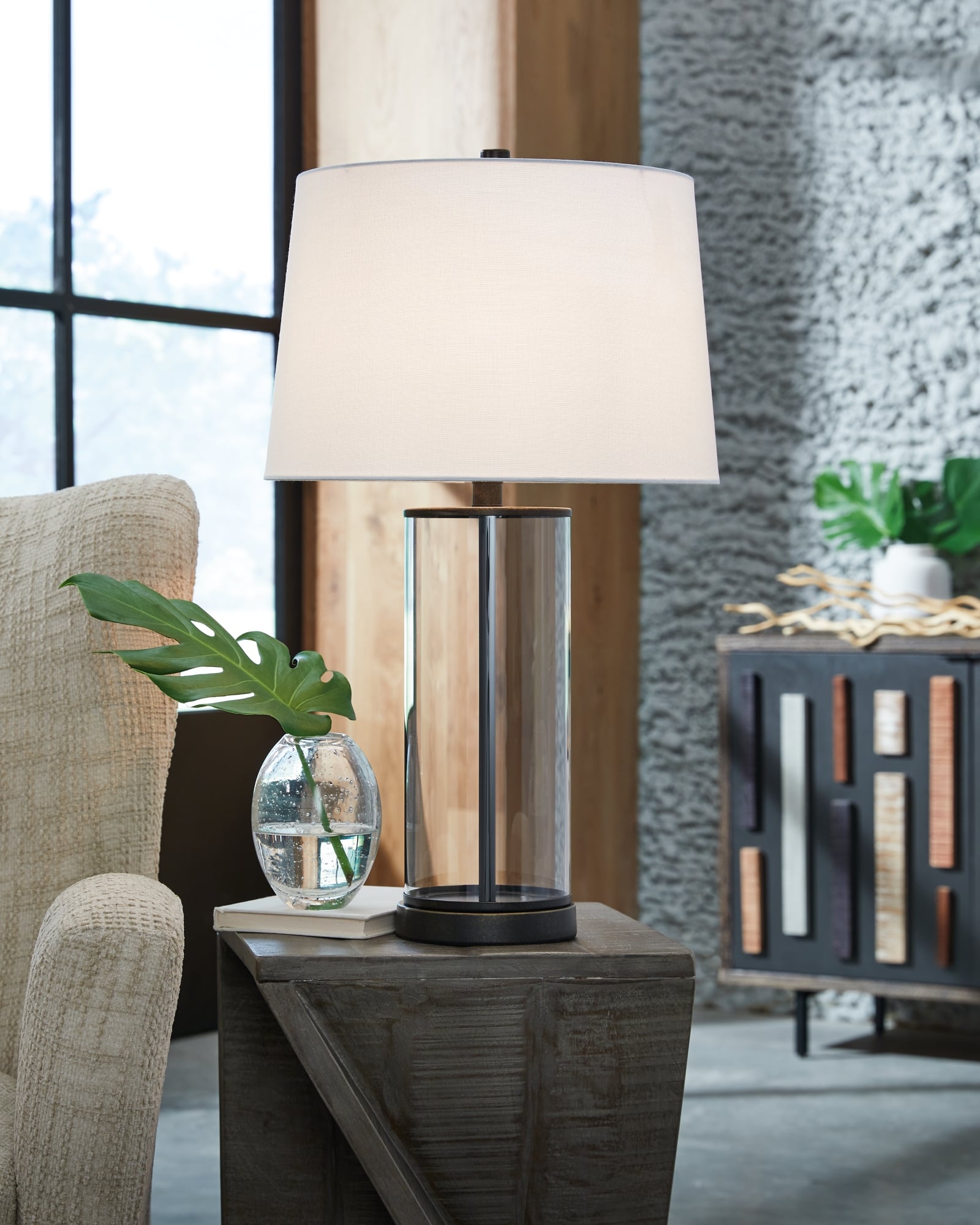Signature Design by Ashley Wilmburgh L431614 Glass Table Lamp (Set of 2) Arwood's Furniture