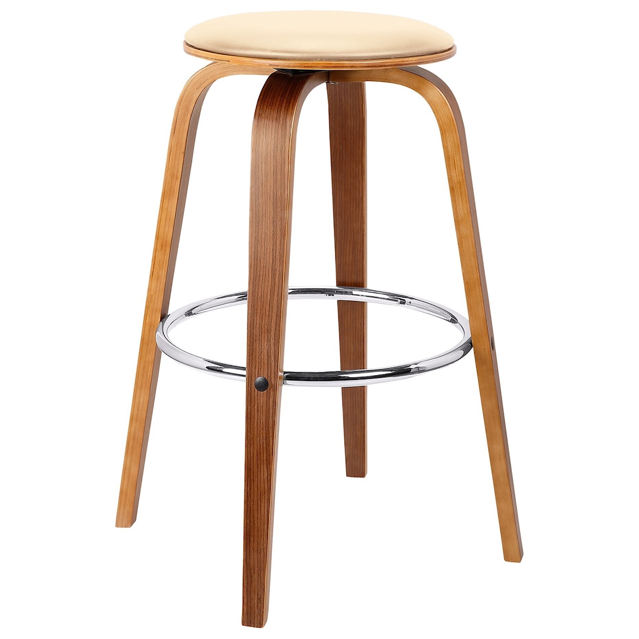 Armen Living Harbor 30" Mid-Century Swivel Bar Height Stool