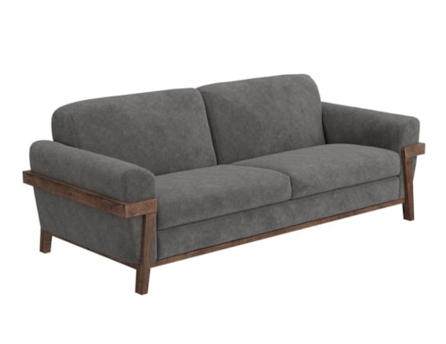 Rustic Sofa with Retro Rolled Arms