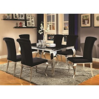 Contemporary Glam Dining Room Set with Upholstered Chairs