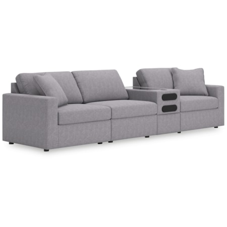 4-Piece Sectional With Audio Console