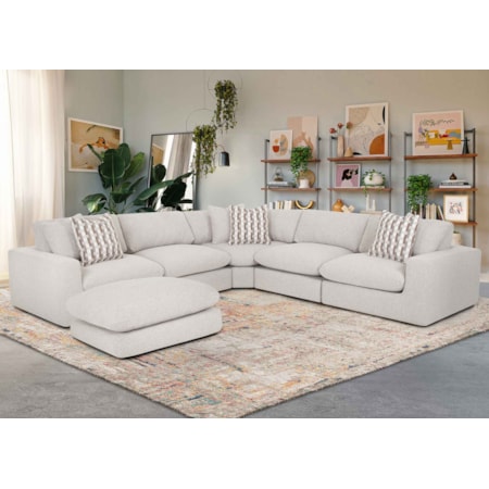 5-Piece Sectional Sofa with Ottoman