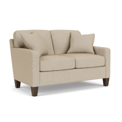 Contemporary Loveseat with Track Arms