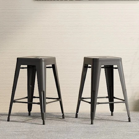 Set of Two Industrial 24" Stools