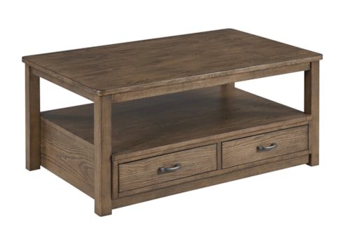 Transitional Rectangular Coffee Table with 2 Drawers