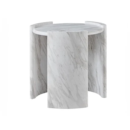 Contemporary Faux-Marble End Table