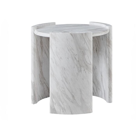 Contemporary Faux-Marble End Table
